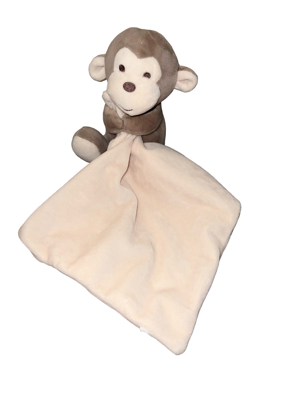 Walgreens Moon Stars Monkey Plush Baby Blanket Cream Brown Lovey Toy